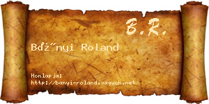 Bányi Roland névjegykártya